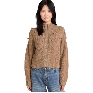 FRAME Pom pom-embellished alpaca-blend cardigan